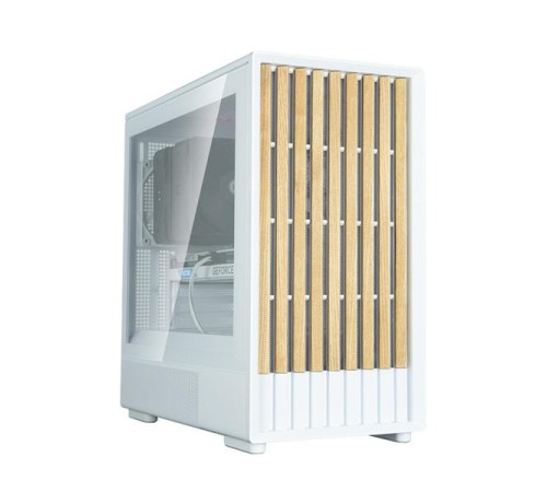 корпус ZALMAN P10 NAMU, MATX, WHITE, WINDOW, FRONT COVER WALNUT, 2x3.5", 3x2.5", 1xUSB TYPE-C, 1xUSB3.0, FRONT 2x120mm, REAR 1x120mm ARGB