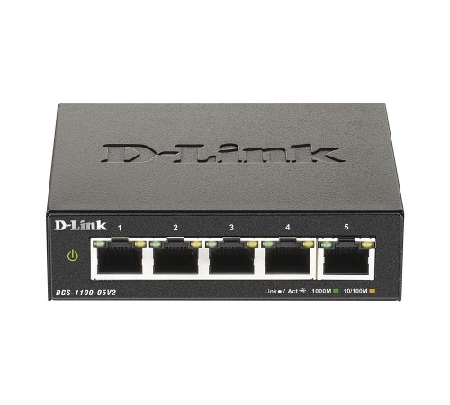 Коммутатор/ DGS-1100-05V2 EasySmart L2 Switch 5х1000Base-T