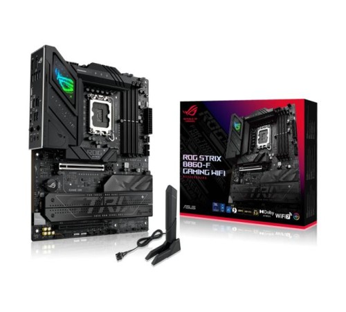 Материнская плата ASUS ROG STRIX B860-F GAMING WIFI, LGA1851, B860, 4*DDR5, 4*SATA, 4*M.2, 7*USB 3.2, Type-C, 2*PCIx16, DP+HDMI, ATX; 90MB1JG0-M0EAY0