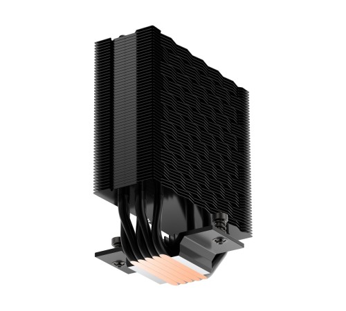 Кулер для процессора/ CPU Cooler PCCooler RT500 BK (240W, 4-pin PWM, LED temp., 152mm, Al/Cu, 5x6mm, 1x120mm, 73.32CFM, 34.9dBA, 2200RPM, S: 1851/1700/1200/115X, AM5/AM4, black)