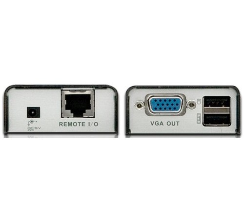 Удлинитель/усилитель/extender, VGA/SVGA+KBD+MOUSE USB, 100 метр., HD-DB15+USB A-тип/USB B-тип, Female, без шнуров, Б.П. 220> 5V, (по витой паре/UTP/FTP макс.разрешение 1920х1200 60Hz(30m) 1280х1024 60Hz(100m) DDC2B3 г.гар.+электростраховка/ATEN/ Mini USB