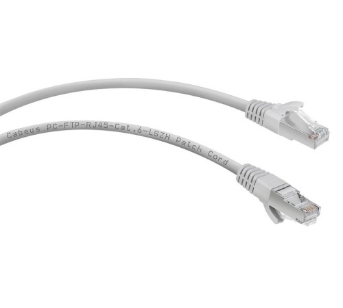 Патч корд Cabeus PC-FTP-RJ45-Cat.6-2m-LSZH Патч-корд F/UTP, категория 6, 2xRJ45/8p8c, экранированный, серый, LSZH, 2м
