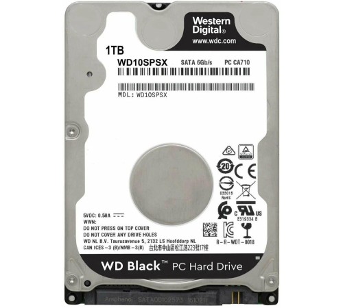 Жесткий диск/ HDD WD SATA3 1TB 2.5"""" Black 7200RPM 64MB 1 year warranty Жесткий диск/ HDD WD SATA3 1TB 2.5"""" Black 7200RPM 64MB 1 year warranty