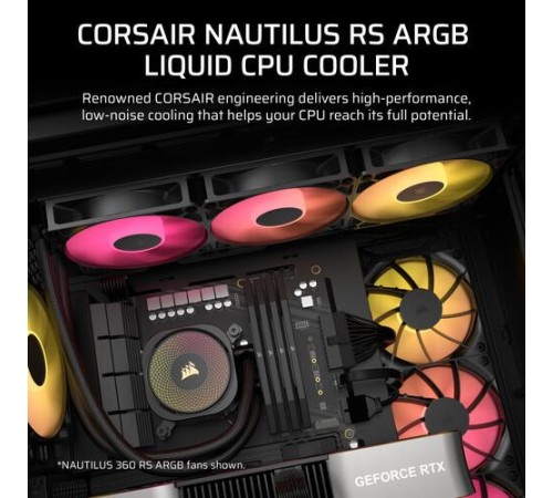 Система жидкостного охлаждения/ Water Cooling System Corsair NAUTILUS 240 ARGB (240mm, Black, ARGB/ Fans: 2x120mm, 74.37CFM, 34dBA, 2100RPM/ S: 1851, 1700, AM5, AM4) Система жидкостного охлаждения/ Water Cooling System Corsair NAUTILUS 240 ARGB (240mm, Black, ARGB/ Fans: 2x120mm, 74.37CFM, 34dBA, 2100RPM/ S: 1851, 1700, AM5, AM4)