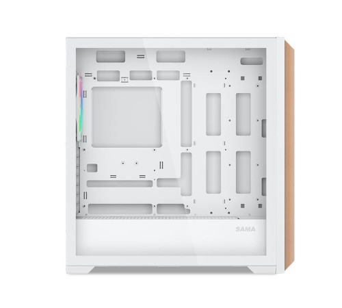Корпус ПК без блока питания/ Case SAMA Z60 White, Midi-Tower, TG, 4x140mm ARGB, 2xUSB 3.0 + 1xUSB 3.1 Type-C, E-ATX, ATX, mATX, mITX White