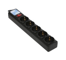 Фильтр-удлинитель Power Cube 1,9м д/подкл. к UPS(C14) 5 роз., 10А черный/граффит/ Surge protector Power Cube 1.9m for conn. to UPS(C14) 5 outlets, 10A black/graffite