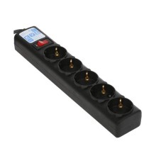 Фильтр-удлинитель Power Cube 1,9м д/подкл. к UPS(C14) 5 роз., 10А черный/граффит/ Surge protector Power Cube 1.9m for conn. to UPS(C14) 5 outlets, 10A black/graffite