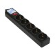 Фильтр-удлинитель Power Cube 1,9м д/подкл. к UPS(C14) 5 роз., 10А черный/граффит/ Surge protector Power Cube 1.9m for conn. to UPS(C14) 5 outlets, 10A black/graffite
