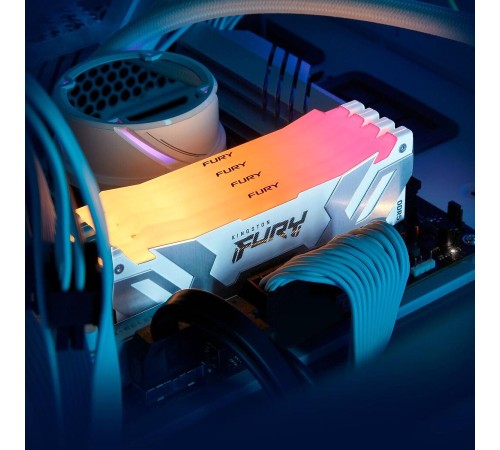 Память оперативная/ Kingston 64GB 6400MT/s DDR5 CL32 DIMM (Kit of 2) FURY Renegade RGB White XMP Память оперативная/ Kingston 64GB 6400MT/s DDR5 CL32 DIMM (Kit of 2) FURY Renegade RGB White XMP