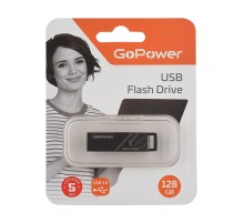 Флеш-накопитель/ Флеш-накопитель GoPower TITAN 128GB USB3.0 металл черный графит (1/50/1000)