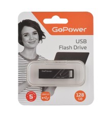 Флеш-накопитель/ Флеш-накопитель GoPower TITAN 128GB USB3.0 металл черный графит (1/50/1000)