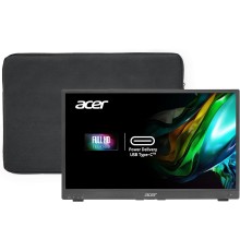 Монитор/ ACER PM181QAbmiux 17,3'', ZeroFrame, UltraThin Black, 16:9, IPS, 1920x1080, 7ms, 250cd, 60Hz, 1xMiniHDMI + 1xType-C(15W) + SPK + Audio Out, Speakers 0.5Wx2,