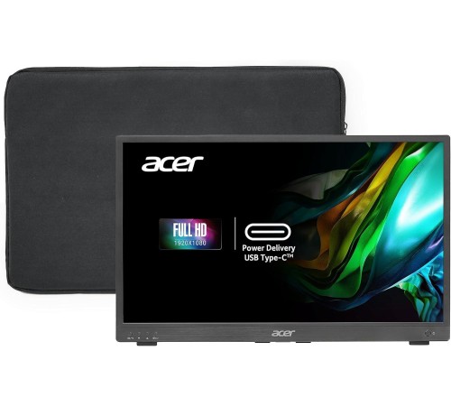 Монитор/ ACER PM181QAbmiux 17,3'', ZeroFrame, UltraThin Black, 16:9, IPS, 1920x1080, 7ms, 250cd, 60Hz, 1xMiniHDMI + 1xType-C(15W) + SPK + Audio Out, Speakers 0.5Wx2, Монитор/ ACER PM181QAbmiux 17,3'', ZeroFrame, UltraThin Black, 16:9, IPS, 1920x1080, 7ms, 250cd, 60Hz, 1xMiniHDMI + 1xType-C(15W) + SPK + Audio Out, Speakers 0.5Wx2,