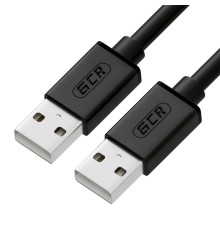 GCR Кабель 0.15m USB 2.0, AM/AM, черный, 28/28 AWG, экран, армированный, морозостойкий