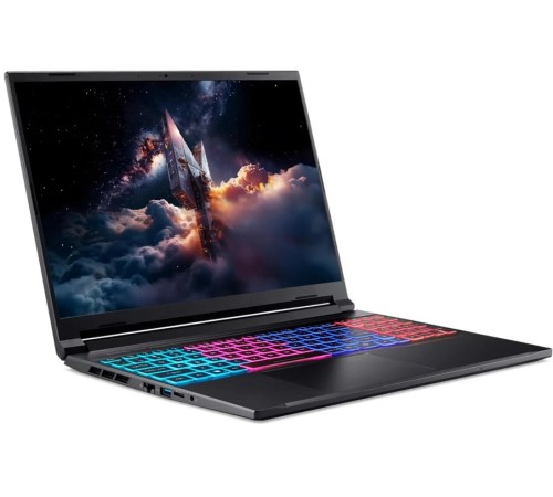 Ноутбук/ ACER Aspire Nitro V165AI ANV16S-41-R0ZT 16"(1920x1200 (матовый) IPS)/AMD Ryzen 5 240H(4.3Ghz)/16384Mb/1024PCISSDGb/noDVD/Ext:NVIDIA GeForce RTX 5060(8192Mb)/Cam/BT/WiFi/76WHr/war 1y/2.1kg/black/NoOS