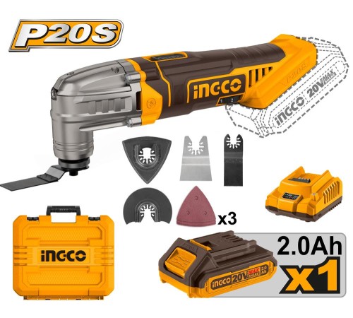 Аккумуляторный многофункциональный инструмент Li-Ion 20В,Ingco CMLI20228 Аккумуляторный многофункциональный инструмент Li-Ion 20В,Ingco CMLI20228