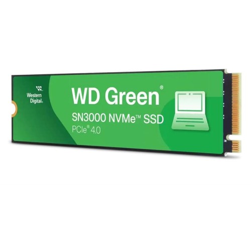Твердотельный накопитель Western Digital Green SN3000 SSD M2.2280 PCIe 4.0 1Tb, 5000MBs/4200MBs, TBW 150, WDS100T4G0E, 1 year