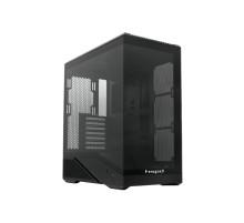 Корпус без блока питания/ Case HSPD F711, Panoramic Full Tower, Black, TG, 0.7 SPCC, no fans ATX, mATX, mITX 190/420/280mm 2x2.5", 2x3.5", 7xPCI 1xUSB-A 3.0, 1xUSB-C 445x235x475mm