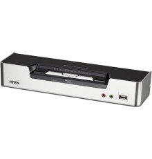 Переключатель, электрон., KVM+Audio+USB 2.0,  1 user USB+2xDVI =>  2 cpu USB+4xDVI, со шнурами USB/DVI Dual Link 2х1.8м.+DVI Dual Link 2х1.8м., 2560x1600, настол., исп.спец.шнуры, без OSD, некаскад/ATEN/ 2-PORT USB 2.0 DVI DUAL VIEW KVMP SWITCH