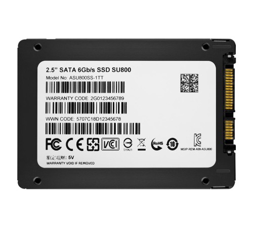 Твердотельный накопитель/ ADATA SSD Ultimate SU800, 1024GB, 2.5" 7mm, SATA3, 3D TLC, R/W 560/520MB/s, IOPs 80 000/80 000, DRAM buffer 1024MB, TBW 800, DWPD 0.7 (3 года) Твердотельный накопитель/ ADATA SSD Ultimate SU800, 1024GB, 2.5" 7mm, SATA3, 3D TLC, R/W 560/520MB/s, IOPs 80 000/80 000, DRAM buffer 1024MB, TBW 800, DWPD 0.7 (3 года)
