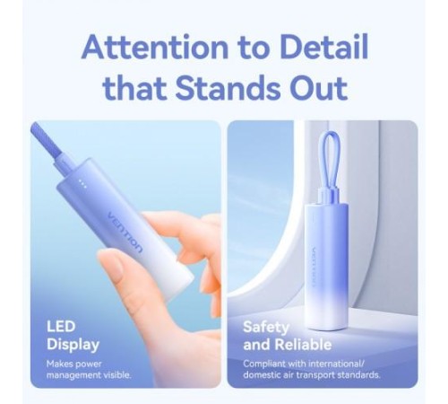 Power Bank Vention 5000mAh(USB-C + Lightning) 20W Серо-белый, шт. Power Bank Vention 5000mAh(USB-C + Lightning) 20W Серо-белый, шт.