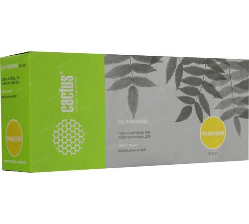 -/ Картридж лазерный Cactus CS-PH6600BK 106R02236 черный бар.в компл. (8000стр.) для Xerox Ph 6600/WC 6