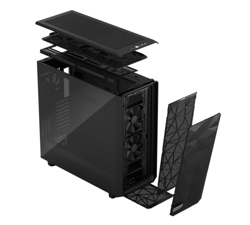 Корпус ПК без блока питания/ Case Fractal Design Meshify 2 XL Light TG, Full-Tower, 3x140mm, 2xUSB-A 3.2 + 1xUSB 3.2 Type-C E-ATX, EE-ATX, SSI-CEB, SSI-EEB, ATX, mATX, mITX Black