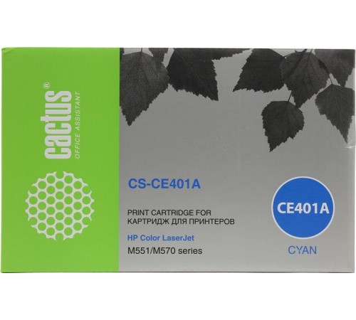-/ Картридж лазерный Cactus CS-CE401A CE401A голубой (6000стр.) для HP CLJ M551