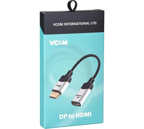 Адаптер/ Адаптер DisplayPort(M) ---> HDMI(F) 0.15m 4K@60Hz VCOM <CG621M-0.15> Адаптер/ Адаптер DisplayPort(M) ---> HDMI(F) 0.15m 4K@60Hz VCOM <CG621M-0.15>