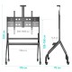 ONKRON мобильная стойка для ТВ 60"-120", макс 150кг, наклонная, чёрная TS2080