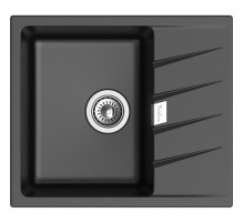 Кухонная мойка RIVELATO RIVELATO Мойка RAUM 58  1-чаша 580*500мм, монтаж: врезной, материал: кварц, цвет: черный