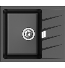 Кухонная мойка RIVELATO RIVELATO Мойка RAUM 58  1-чаша 580*500мм, монтаж: врезной, материал: кварц, цвет: черный