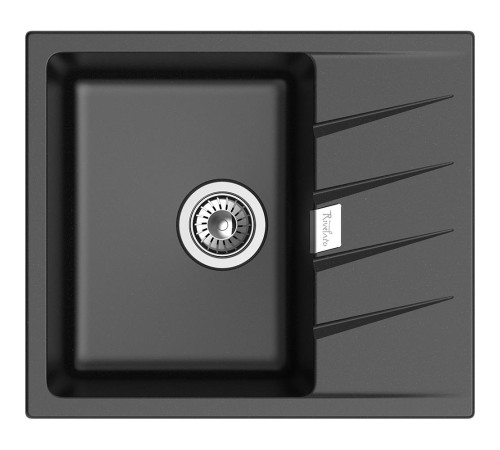 Кухонная мойка RIVELATO RIVELATO Мойка RAUM 58 1-чаша 580*500мм, монтаж: врезной, материал: кварц, цвет: черный Кухонная мойка RIVELATO RIVELATO Мойка RAUM 58 1-чаша 580*500мм, монтаж: врезной, материал: кварц, цвет: черный