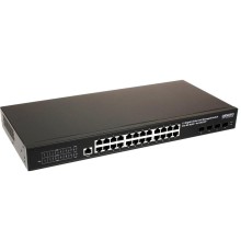 Коммутатор/ SW-24G4X-2L Управляемый L3 коммутатор Gigabit Ethernet на 24xRJ45 + 4x10G SFP+ Uplink. Порты: 24 x GE (10/100/1000Base-T) + 4 x 10G SFP+ Uplink. Консольный порт, Уровень управления L3 (Full managed), Поддержка Jumbo Frame 10K, IGMP Snooping. В