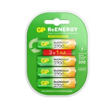 Аккумулятор Перезаряжаемые аккумуляторы GP ReEnergy 270AAHC AA, емкость 2650 мАч - 4 шт. в промо-упаковке 3+1