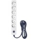 Фильтр-удлинитель PowerCom SP-06W 1.8M, 6 розеток, белый, 16А, 4кВт, 380Дж, защитные шторки, защита от КЗ, перегрузки, ВЧ и импульсных помех, кабель 3x1 мм2, ШхГхВ 338.5х50х40.2 мм, вес 0.48 кг./ Surge protector PowerCom SP-06W 1.8M, 6 sockets, white, 16A