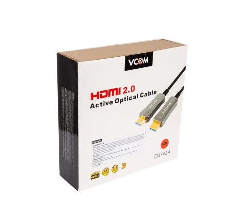 Кабель/ Активный оптический кабель HDMI 19M/M,ver. 2.0, 4K@60 Hz 40m VCOM <D3742A-40M>