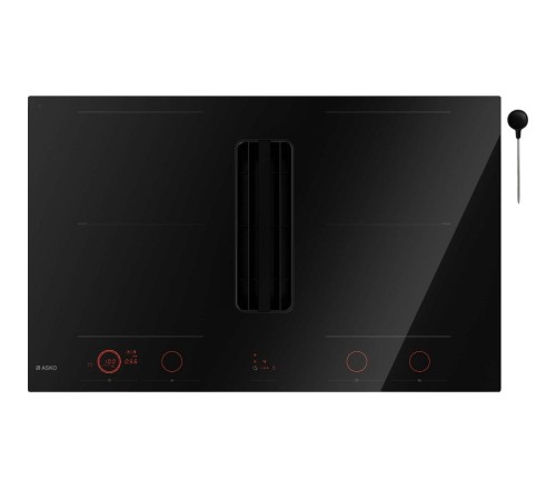 Индукционная варочная панель ASKO/ Арт. 738990 Индукционная варочная панель ASKO, установка вровень со столешницей, 4 зоны нагрева, контроль температуры, объединение зон, автоматическое распознавание посуды, 13 уровней мощности, таймер, вытяжка с  поднима