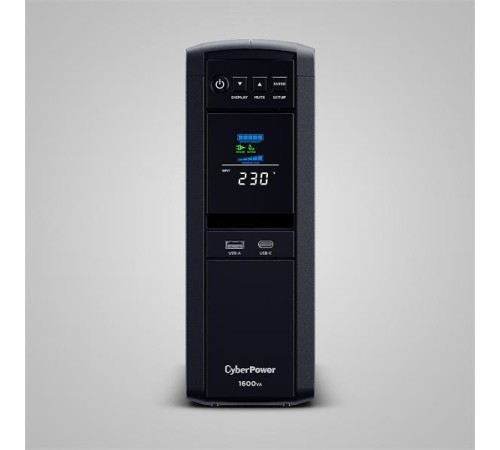 Источник бесперебойного питания Cyberpower CP1600EPFCLCD Line-Interactive 1600VA/1000W USB/RS-232/RJ11/45 (6 EURO)(замена CP1500EPFCLCD)