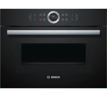 Встраиваемая электрическая духовка BOSCH С СВЧ, 45.5x59.5x54.8 см, 45л, дисплей, 6 режимов, EcoClean,черный, максимальная мощность микроволн 900 Вт