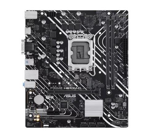 Материнская плата ASUS PRIME H610M-D, LGA1700, H610, 2*DDR5, 4*SATA, 1*M.2, 2*USB 3.2, 4*USB 2.0, 1*COM port, 1*PCIx16, 1*PCIx1, HDMI+D-Sub, mATX; 90MB1G80-M0EAY0