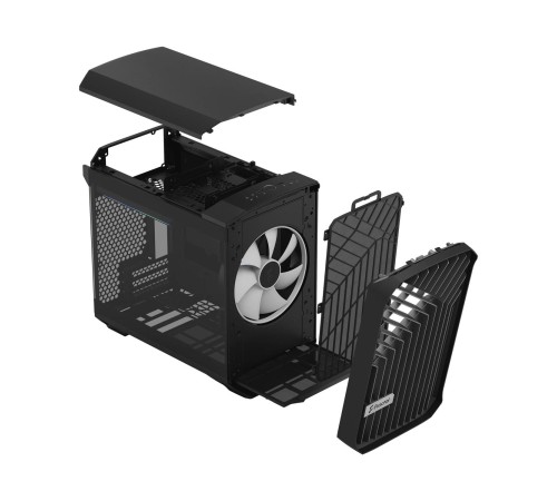 Корпус ПК без блока питания/ Case Fractal Design Torrent Nano RGB TG Light Tint, Mini-Tower, 1x180mm RGB, 2xUSB-A 3.2 + 1xUSB 3.2 Type-C mITX, mDTX Black