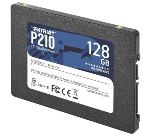 Твердотельный накопитель Patriot SSD P210 128GB SATA3 2.5" R450/W430 TBW 60TB 3D NAND