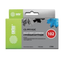 -/ Картридж струйный Cactus CS-PFI102C синий (130мл) для Canon IP iPF500/iPF600/iPF700/ MFP M40/iPF765/