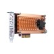Плата расширения/ QNAP QM2-2S-220A Dual M.2 22110/2280 SATA SSD expansion card (PCIe Gen2 x2), Low-profile bracket pre-loaded, Low-profile flat and Full-height are bundled (shorter version to support TVS-x82/TS-x77 PCIe slot 2 & slot 3)
