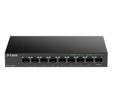 Коммутатор/ DES-1009MP Unmanaged Switch 8x100Base-TX PoE, Surge 6KV, PoE Budget 117W, metal case
