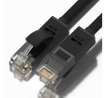 Greenconnect Патч-корд прямой 30.0m, UTP кат.5e, черный, позолоченные контакты, 24 AWG, литой, GCR-LNC06-30.0m, ethernet high speed 1 Гбит/с, RJ45, T568B
