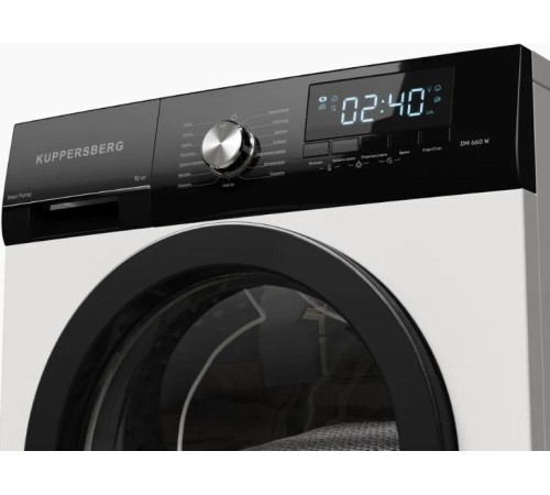 Сушильная машина KUPPERSBERG/ Сушильная машина KUPPERSBERG, High-Tech, загрузка 10 кг, 15 программ, тепловой насос, отсрочка старта, реверс барабана, электронное управление, блокировка от детей, энергоэффективность А++, цвет белый Сушильная машина KUPPERSBERG/ Сушильная машина KUPPERSBERG, High-Tech, загрузка 10 кг, 15 программ, тепловой насос, отсрочка старта, реверс барабана, электронное управление, блокировка от детей, энергоэффективность А++, цвет белый