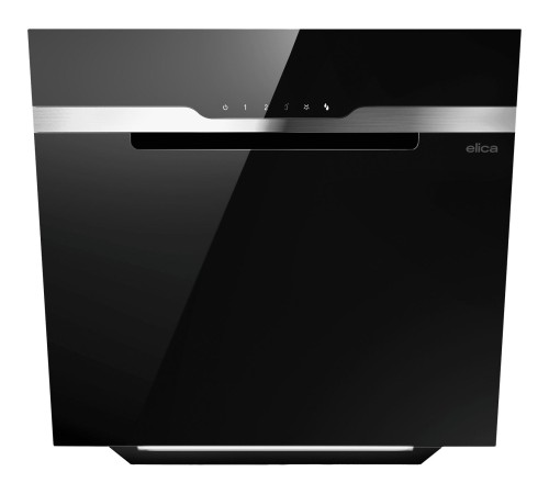 Вытяжка ELICA/ Вытяжка ELICA, 60 см, наклонная, рециркуляция/отвод, LED освещение, сенсорное управление, 3 скорости + интенсивный режим, индикация насыщения фильтра, технология Back Aspiration, энергоэффективность В, цвет черное стекло + нержавеющая сталь