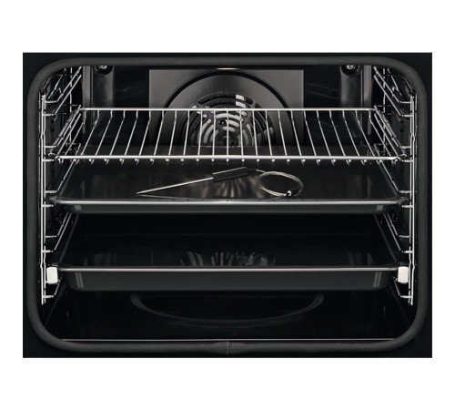 Встраиваемые электрические духовки ELECTROLUX/ Электрический духовой шкаф  с конвекцией, приготовление на пару, объем 72 л, автопрограммы, очистка пиролитическая, 3 стекла в дверце, направляющие проволочные + телескопические (1 уровень), термощуп